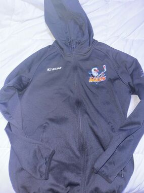 CCM Black Hoodie with Red Logo Trim